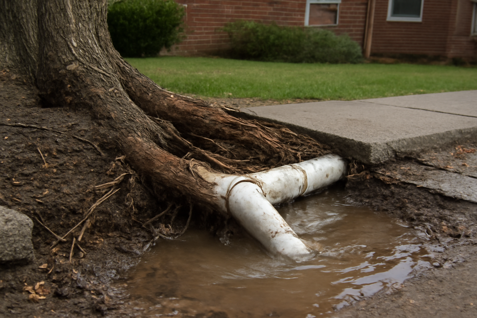 Tree Root Pipe Damage Water Removal in Avon, OH